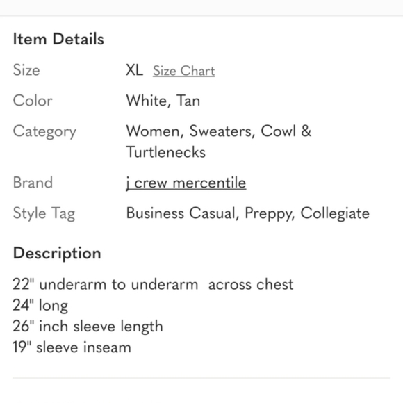 J CREW MERCENTILE STRIPED LIGHT TAN SWEATER  Xl - Picture 8 of 8